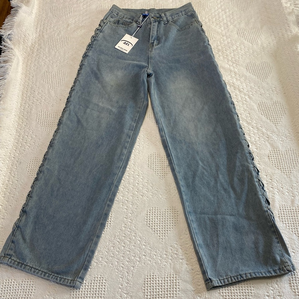 Aelfric Eden Lace Up Side Baggy Jeans (28)